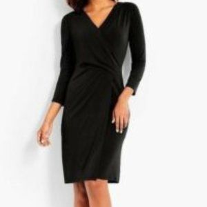 Talbot's Black Surplice Wrap Dress NWOT